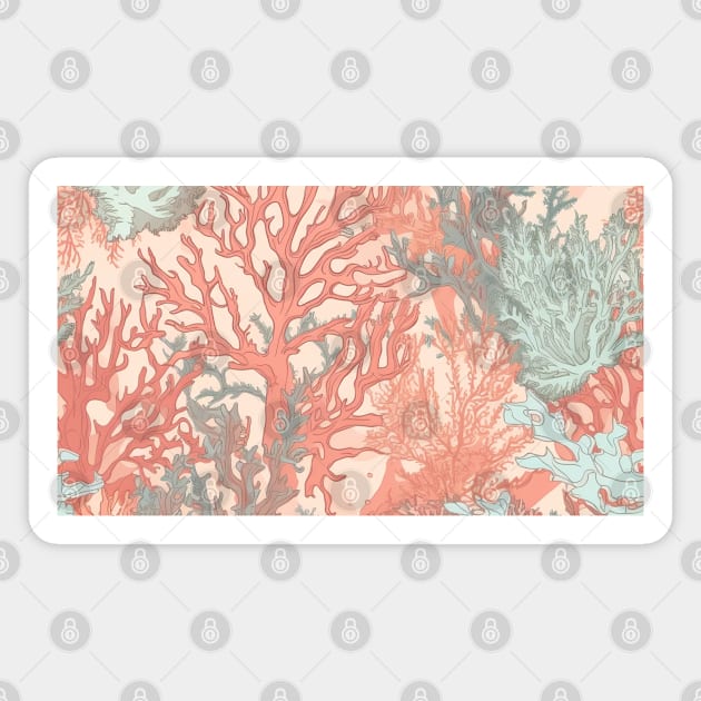 Pastel Coral Design Pattern V3 Magnet by Family journey with God